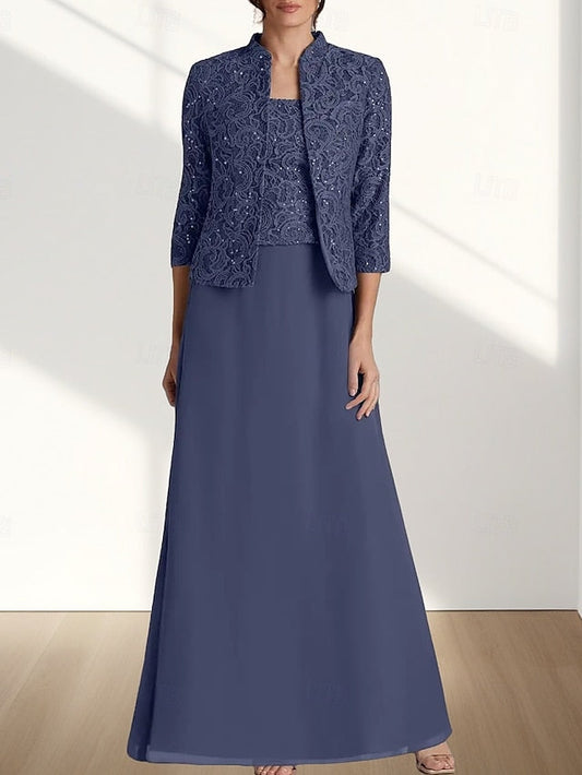 Two Mother Piece the A-Line Wedding Bride Guest of Elegant Dress FashionChic