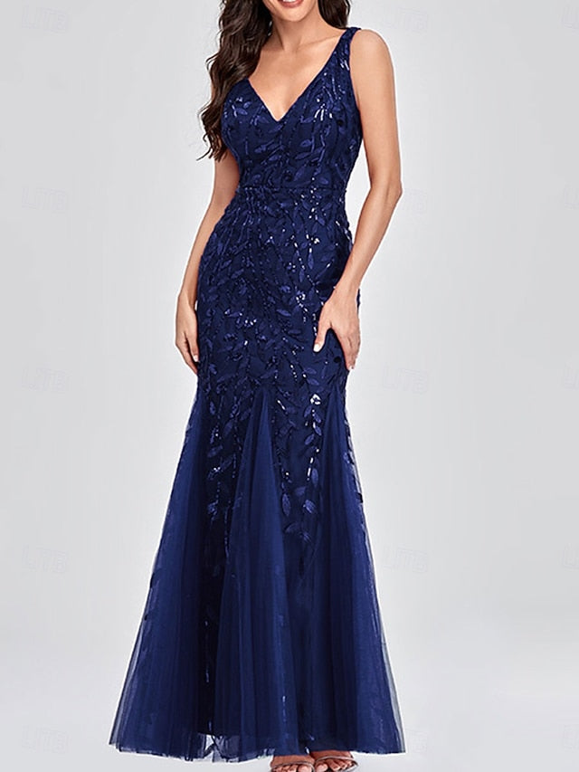 Bride V the Party Neck Dress Floor Elegant of Mother FashionChic