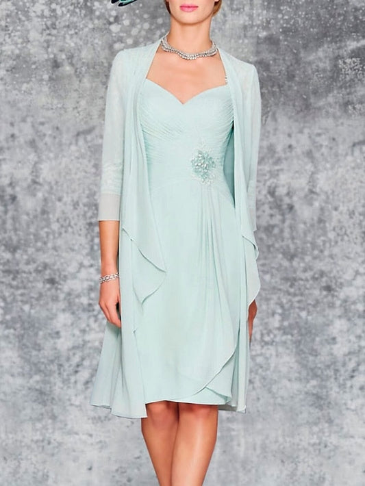 the of Wedding Two Dress Piece Bride Beach Mother Sheath FashionChic