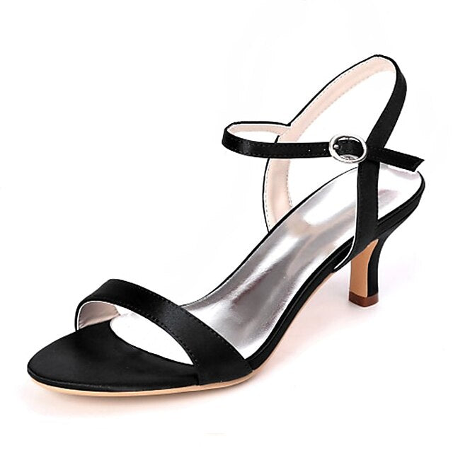 Satin Heels Wedding Adjustable Ankle Women's with Gold FashionChic