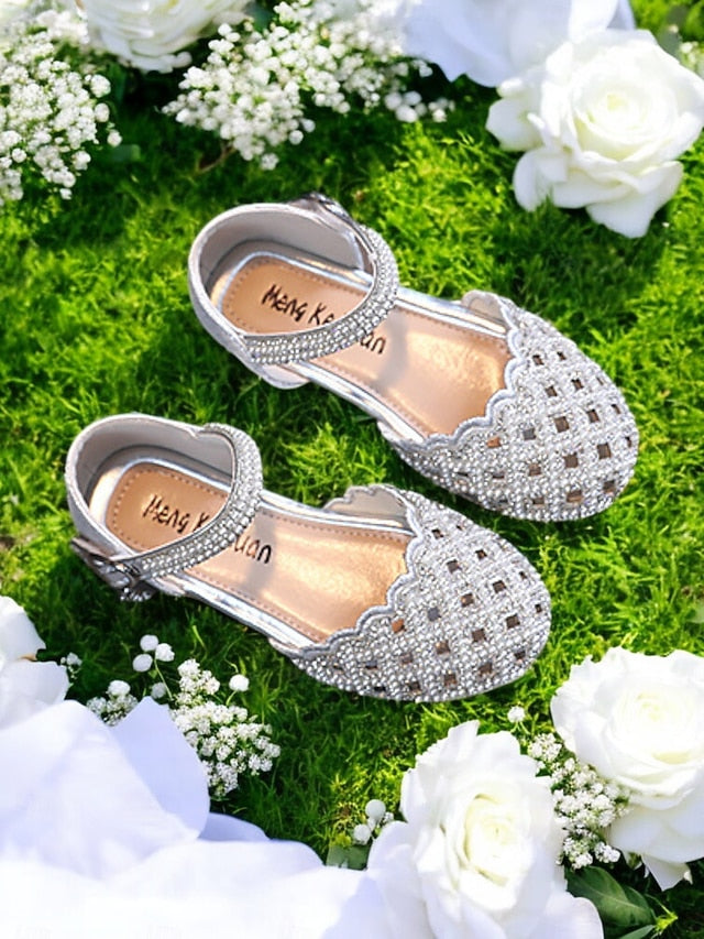 Sparkly Scalloped Jane �?Shoes Mary Girls' Rhinestone FashionChic