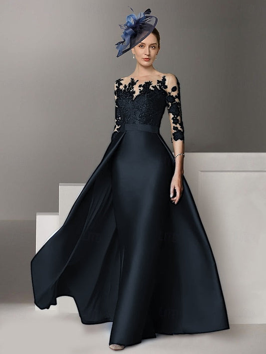 Evening Wedding Sweep / Elegant Gown Brush A-Line Dress Guest FashionChic