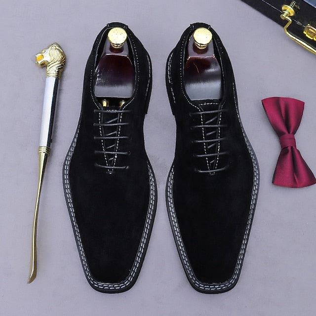 Oxford Dress Genuine Shoes Leather Suede Men's Cowhide - FashionChic
