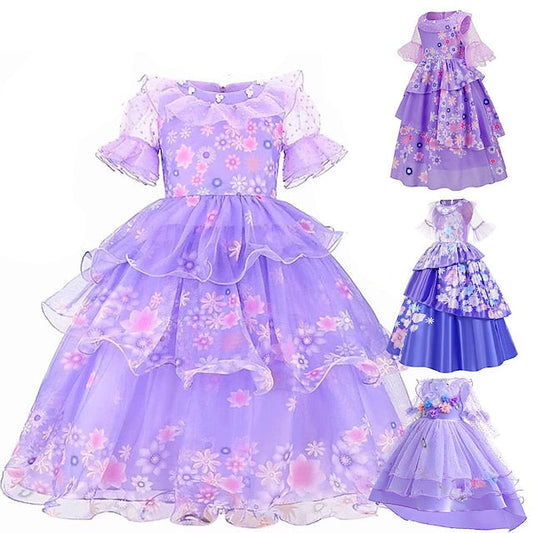 Isabela Girl Madrigal Encanto Flower Dress Fairytale Princess FashionChic