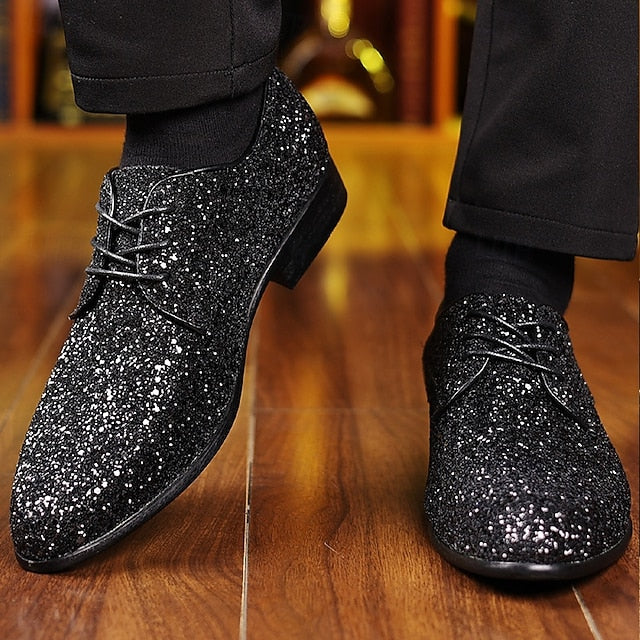 Statement Bold Lace-up Glitter Purple Shoes – Men's Party FashionChic