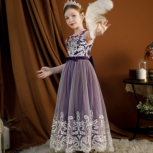 Kids Christening Wedding Girls' Flower Dress Sleeveless FashionChic