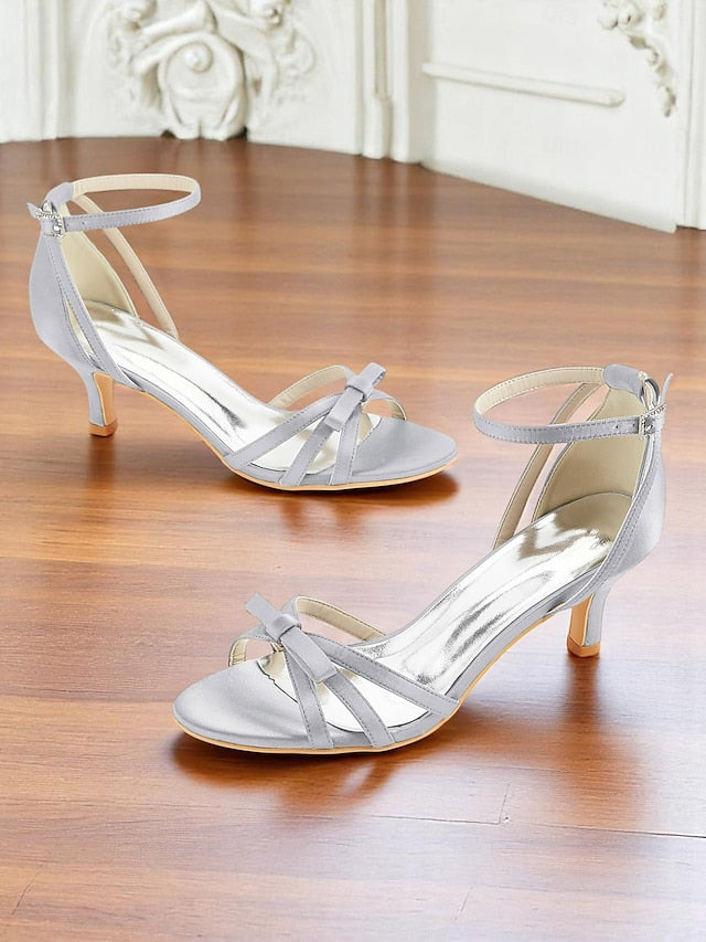 Women's Vintage Green Strappy 1950s Satin Kitten Heel FashionChic