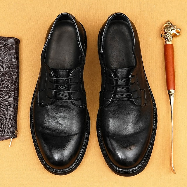 Shoes Welt Derby with Goodyear Leather Tan and Men's Clean FashionChic