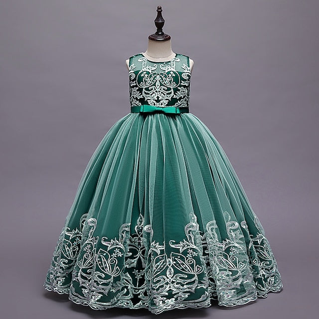 Kids Christening Wedding Girls' Flower Dress Sleeveless FashionChic