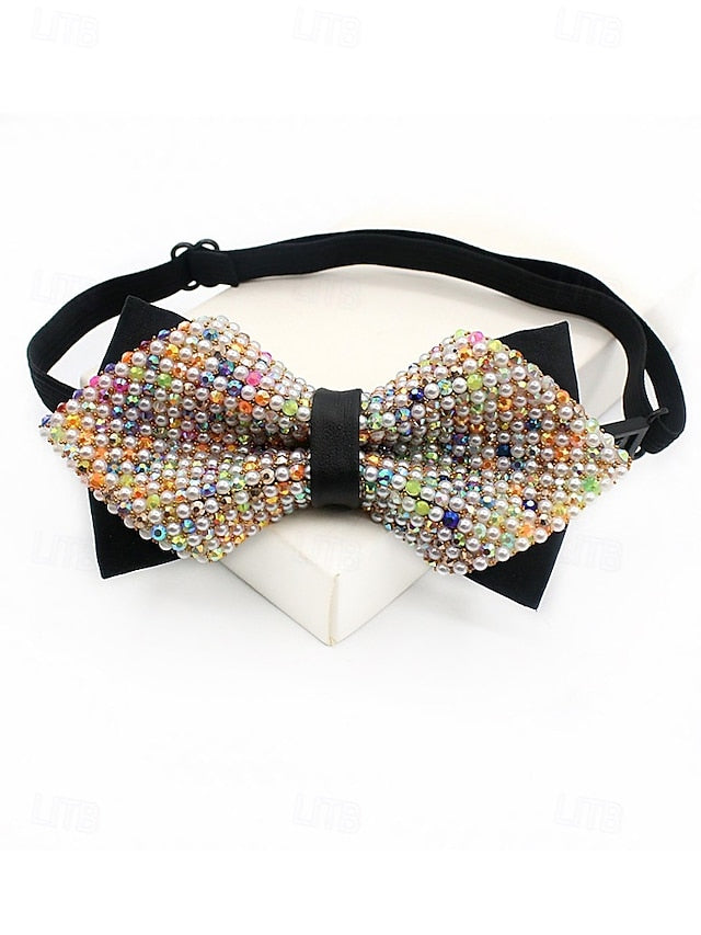 Tie Christmas Polyester – Bow Sequins Men's Sparkling FashionChic
