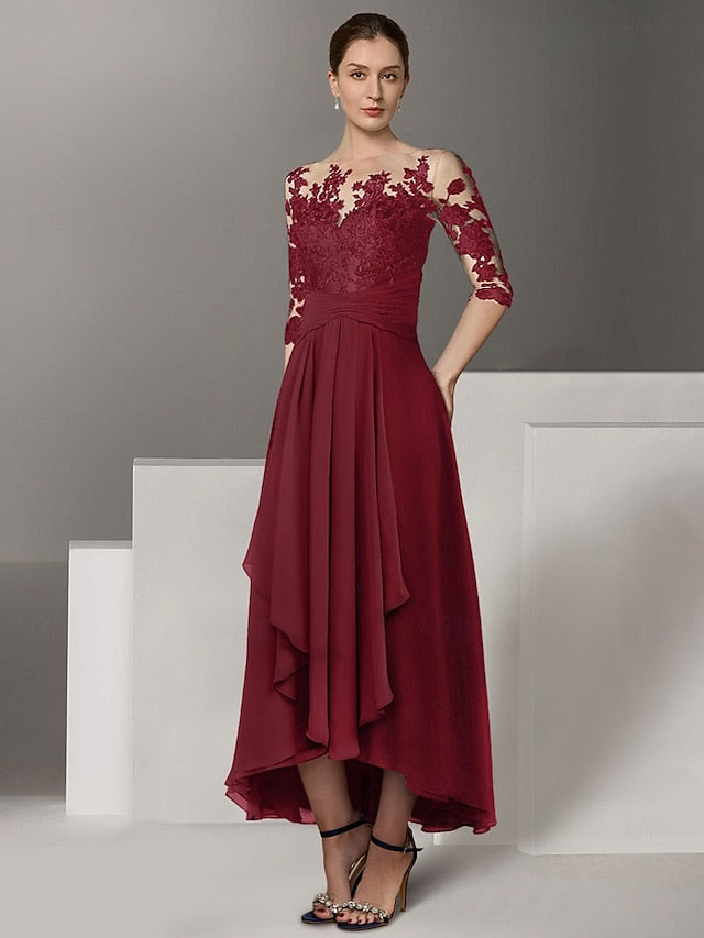Asymmetrical Elegant Dresses Guest Cocktail Dress A-Line Wedding FashionChic