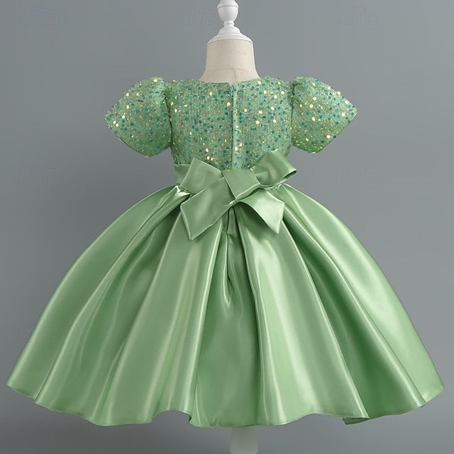 Party Sequin Dress Wedding Short Girls' Toddler Sleeve FashionChic