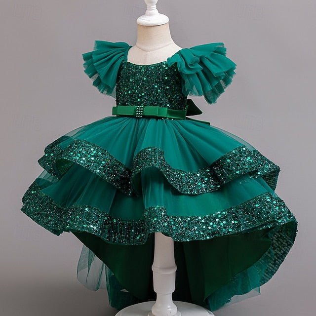 Girls' Wedding Sleeveless Dress Kids Party Special Sequin FashionChic