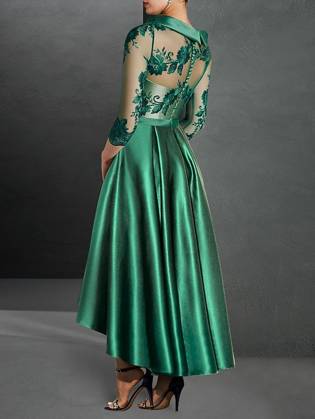 Dress Formal 3/4 Elegant Dresses A-Line Cocktail Asymmetrical FashionChic