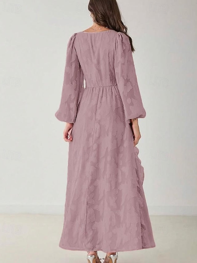 of Elegant A-Line Bride Mother the V Simple Dress Minimalist FashionChic