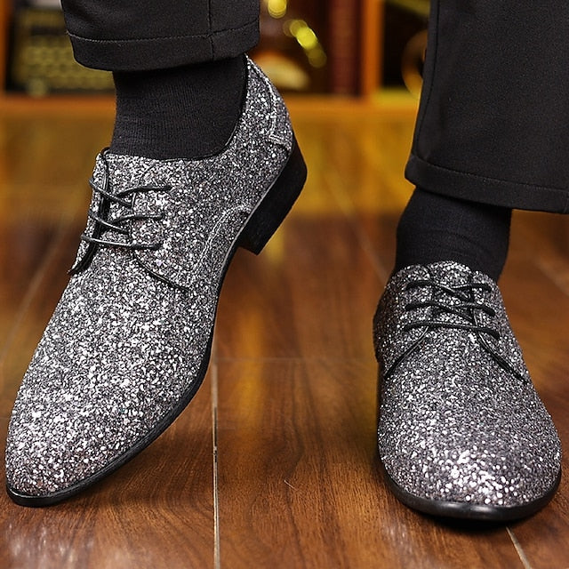Statement Bold Lace-up Glitter Purple Shoes – Men's Party FashionChic