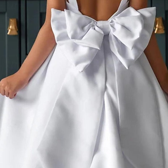 Girl Girls' Dress Solid Flower Kids Color Party FashionChic