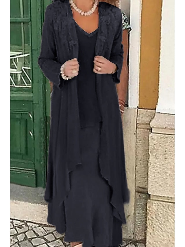 Formal Bride Mother the of A-Line Wedding Dress Two Piece Beach FashionChic