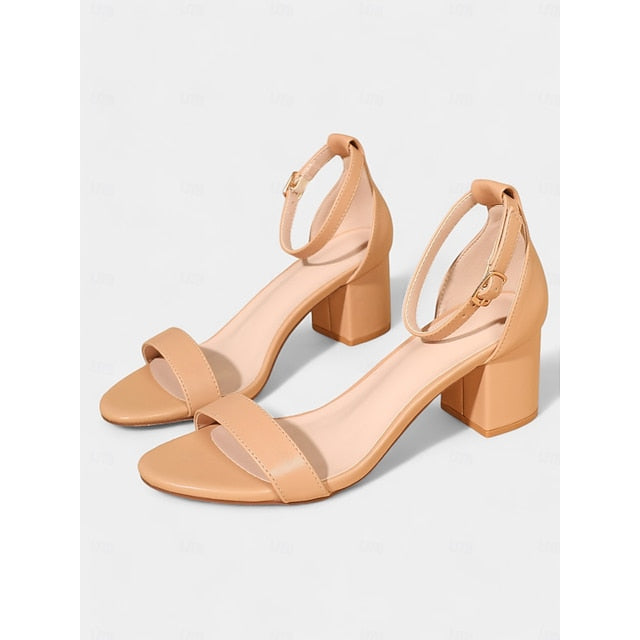 Ankle Stylish Women's Glitter Sandals Heel Gold with Block FashionChic