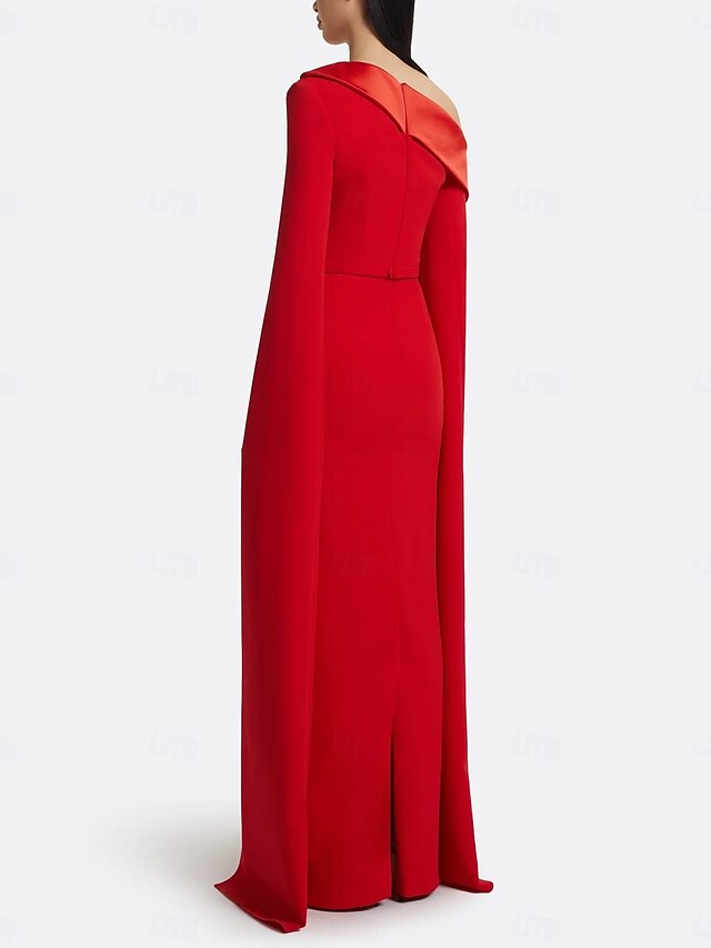 Gown / Formal Red Column Evening Dress Sheath Elegant Black FashionChic