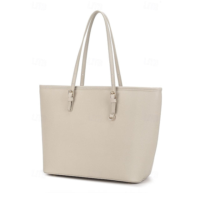 - Women's Faux Tote Brown Bag Leather Classic Large FashionChic