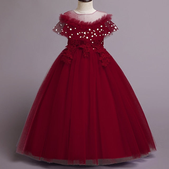 Color Girl Girls' Solid Kids Party Dress Flower FashionChic