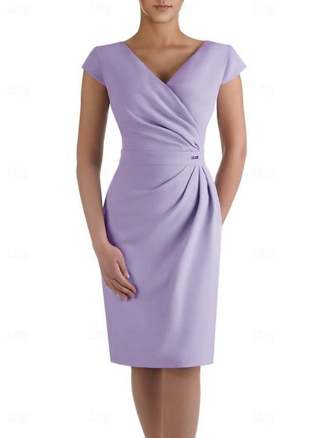 of the Guest Bride Mother Neck Elegant Dress Sheath V Wedding FashionChic