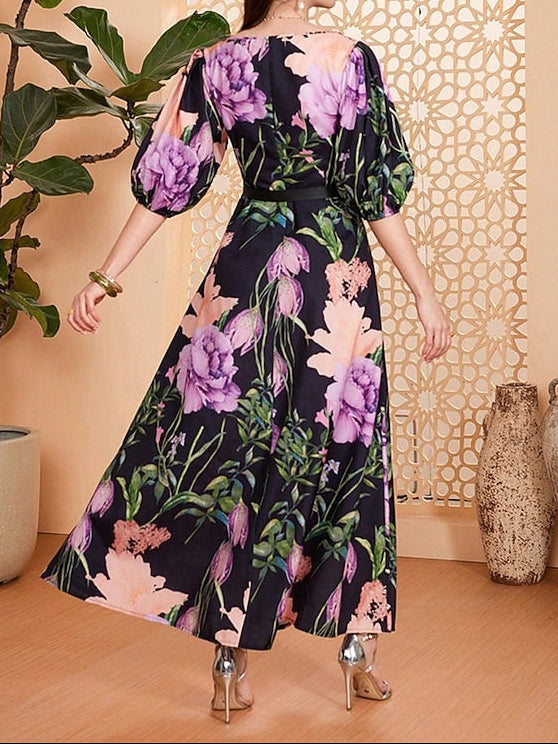 Floor Elegant Neck Dress the Length Bride A-Line V Mother of FashionChic