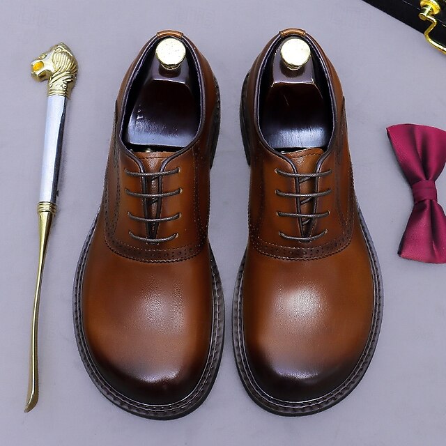 Shoes- Layer First Dress Genuine Oxford Men's Leather FashionChic