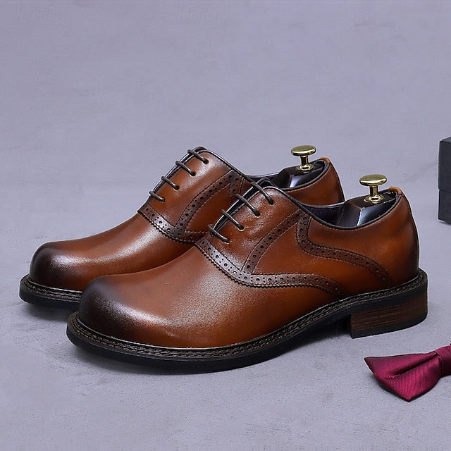 Shoes- Layer First Dress Genuine Oxford Men's Leather FashionChic