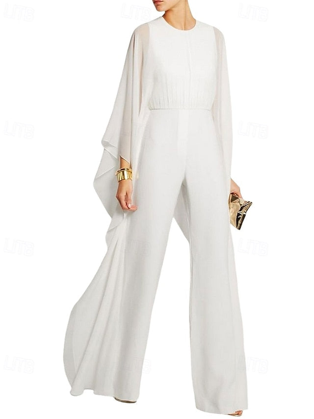 Simple Cape Mother Elegant Jumpsuit Bride Dress of the FashionChic