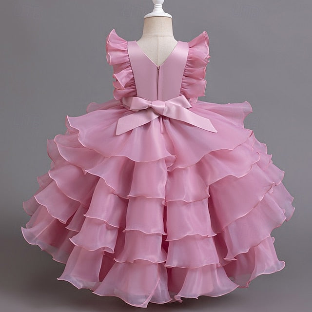 Asymmetrical Party Floral Dress Girls' Kids FashionChic