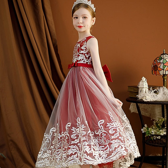 Kids Christening Wedding Girls' Flower Dress Sleeveless FashionChic