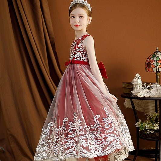 Kids Christening Wedding Girls' Flower Dress Sleeveless FashionChic