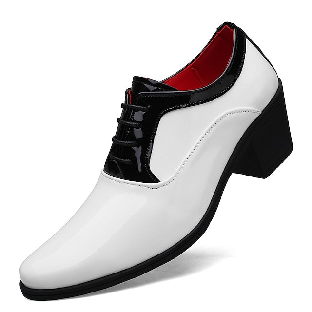 Faux Shoes White Oxford and Red Leather Men's Patent – FashionChic