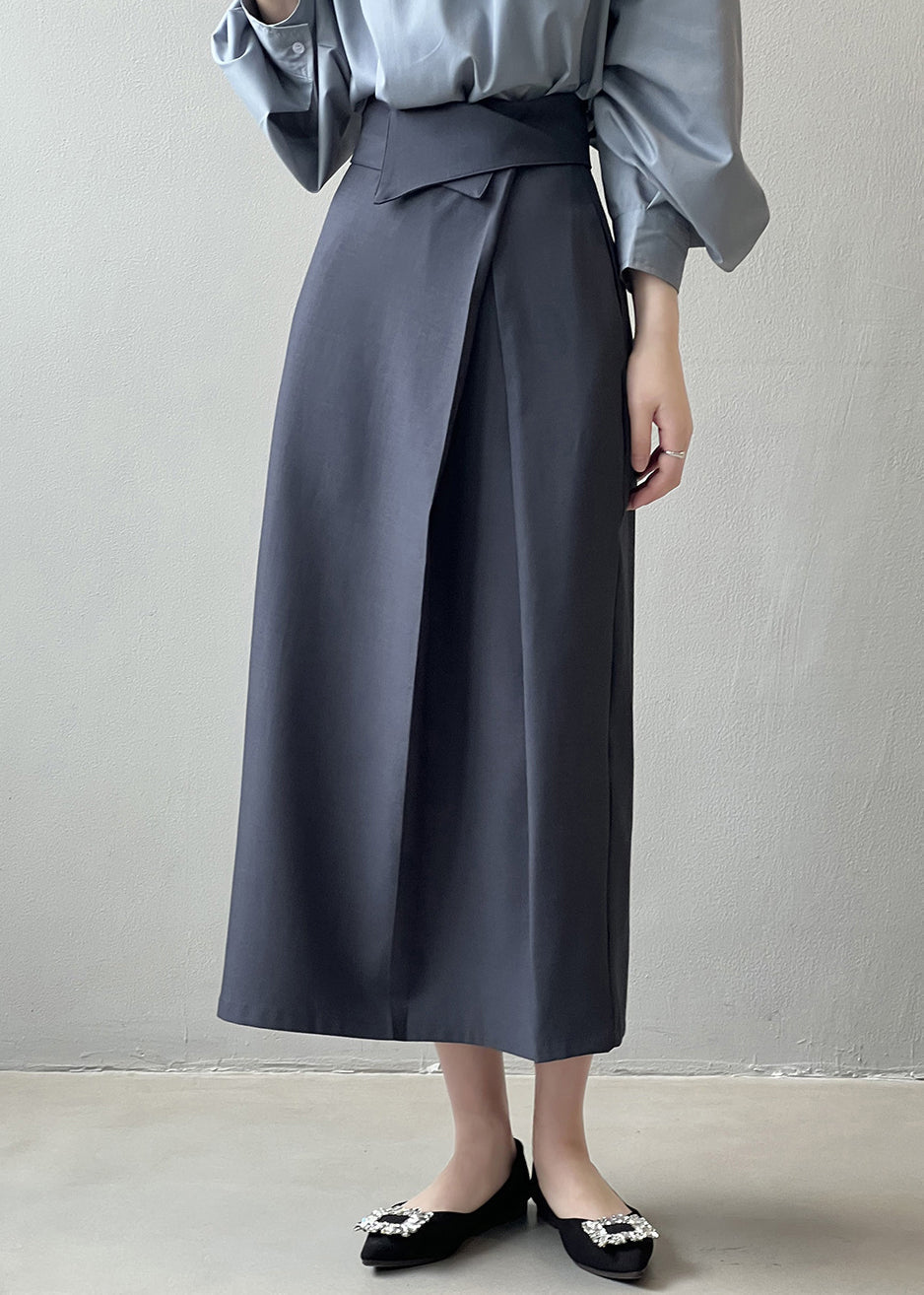 French Grey High Waist Slim Fit Skirts Fall QC022 shopify