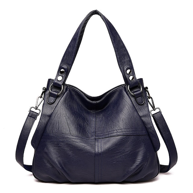 Bag Burgundy – Faux Women's Large Leather Shoulder FashionChic
