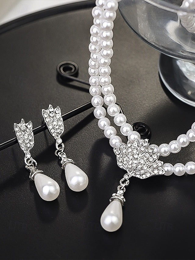 Double-Layer Set Bridal Pearl – Jewelry Necklace Elegant FashionChic