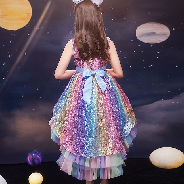 Party Girls' Kids Sleeveless Sequin Dress Wedding colour FashionChic