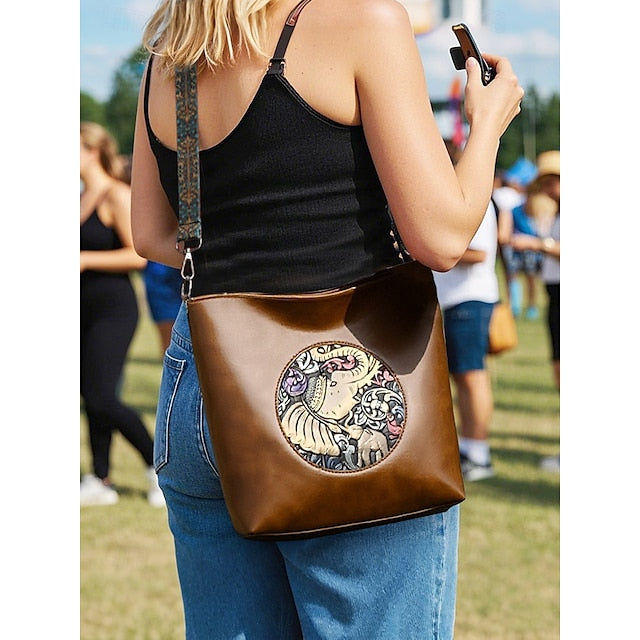 Bag Women's Elephant Shoulder Boho – Vintage Embossed FashionChic