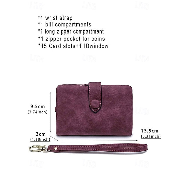 with Leather Women's Wrist Strap Faux Pink Wallet – FashionChic