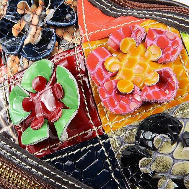 - Shoulder Women's Bag Colorful Bohemian Leather Patchwork FashionChic