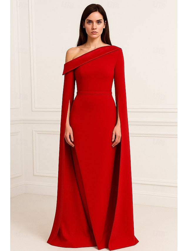 Gown / Formal Red Column Evening Dress Sheath Elegant Black FashionChic
