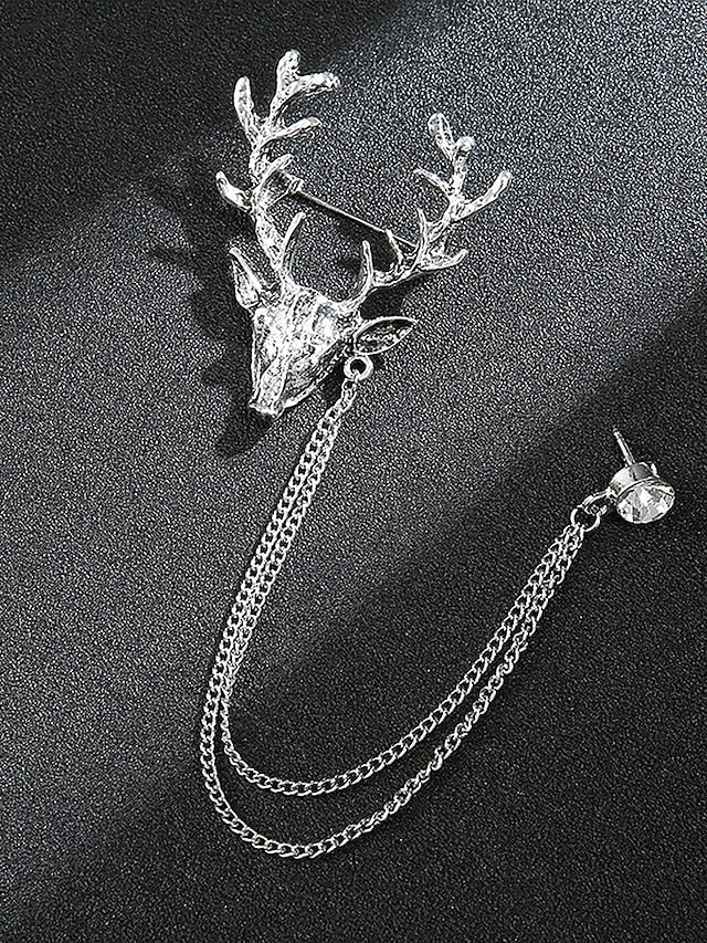 Men's Pin Brooch with Lapel Christmas Deer FashionChic