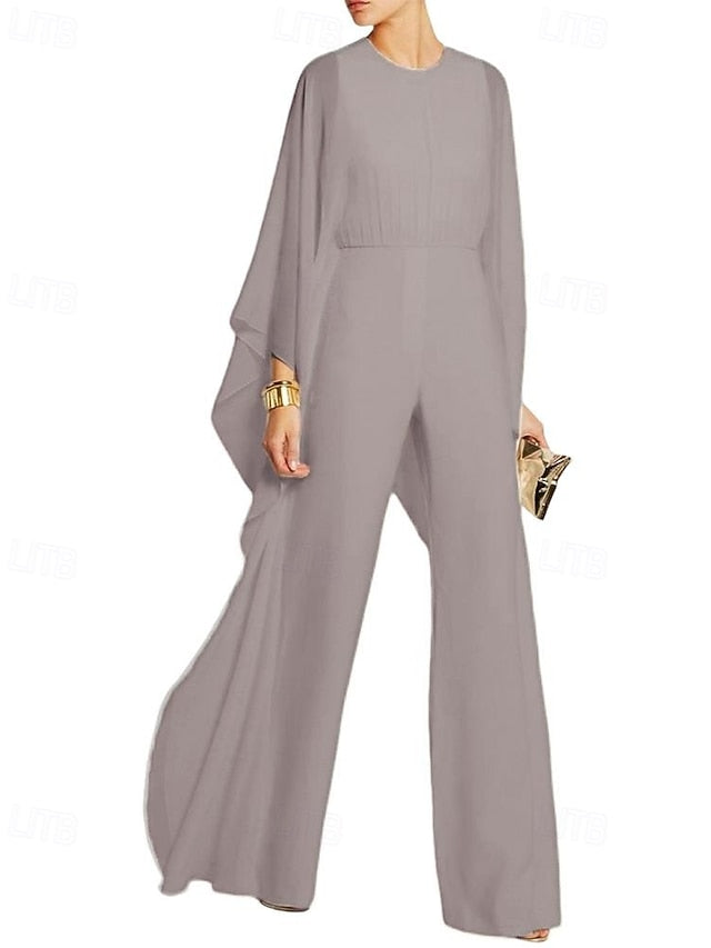 Simple the Dress Elegant of Cape Jumpsuit Bride Mother FashionChic