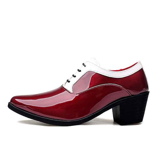 Faux Shoes White Oxford and Red Leather Men's Patent – FashionChic