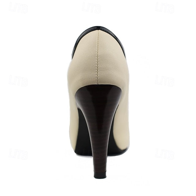 Boots Two-Tone with Heeled Bow-Embellished Ankle Women's FashionChic