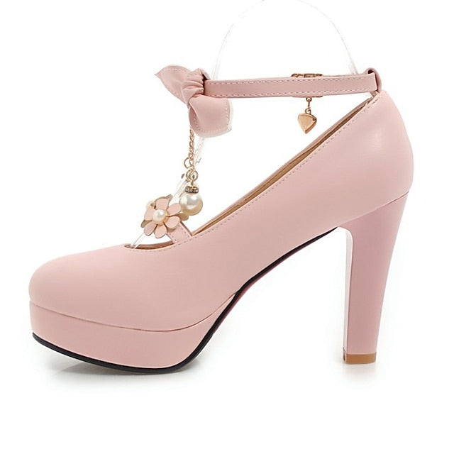 Mary Wedding Elegant Heels �?Platform Girls' Jane White FashionChic