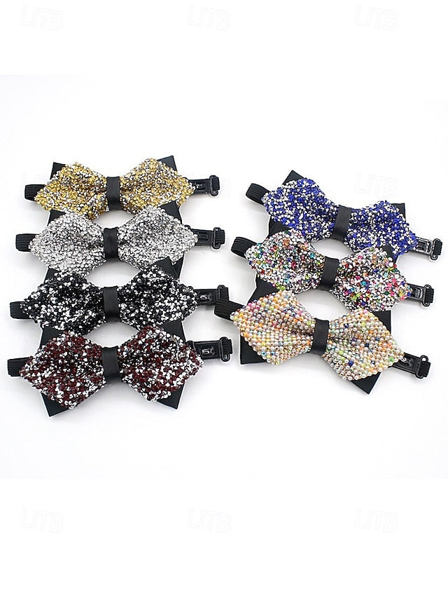 Tie Christmas Polyester – Bow Sequins Men's Sparkling FashionChic