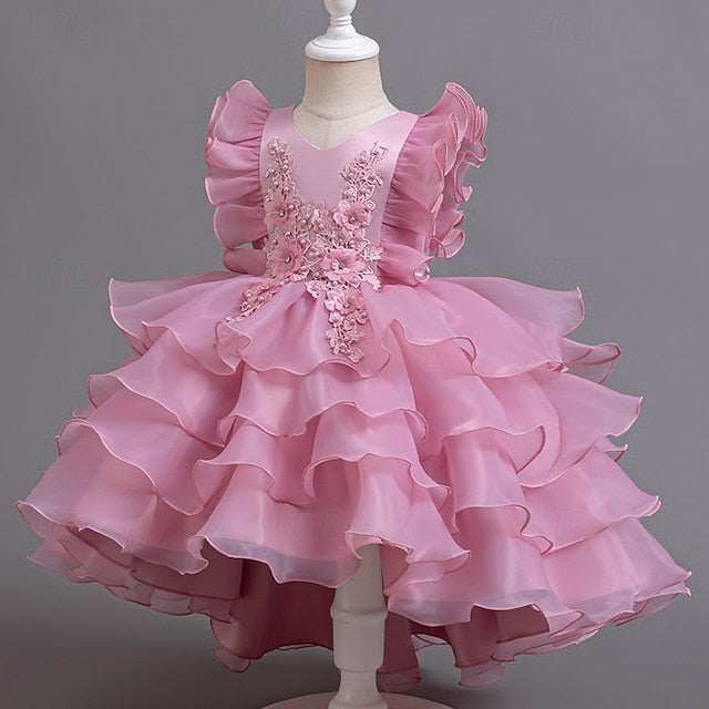 Dress Floral Asymmetrical Kids Girls' Party FashionChic